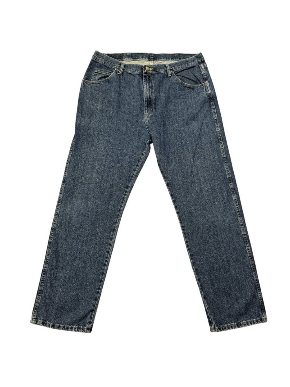 Wrangler Jeans Mens 38X32 Blue Denim Straight 100% Cotton Regular Fit Pockets